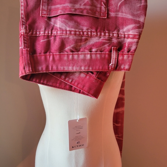 Jeans Kuyigo Jeans, Stylish Red Tye dye Jeans, Size 40 - Picture 2 of 4
